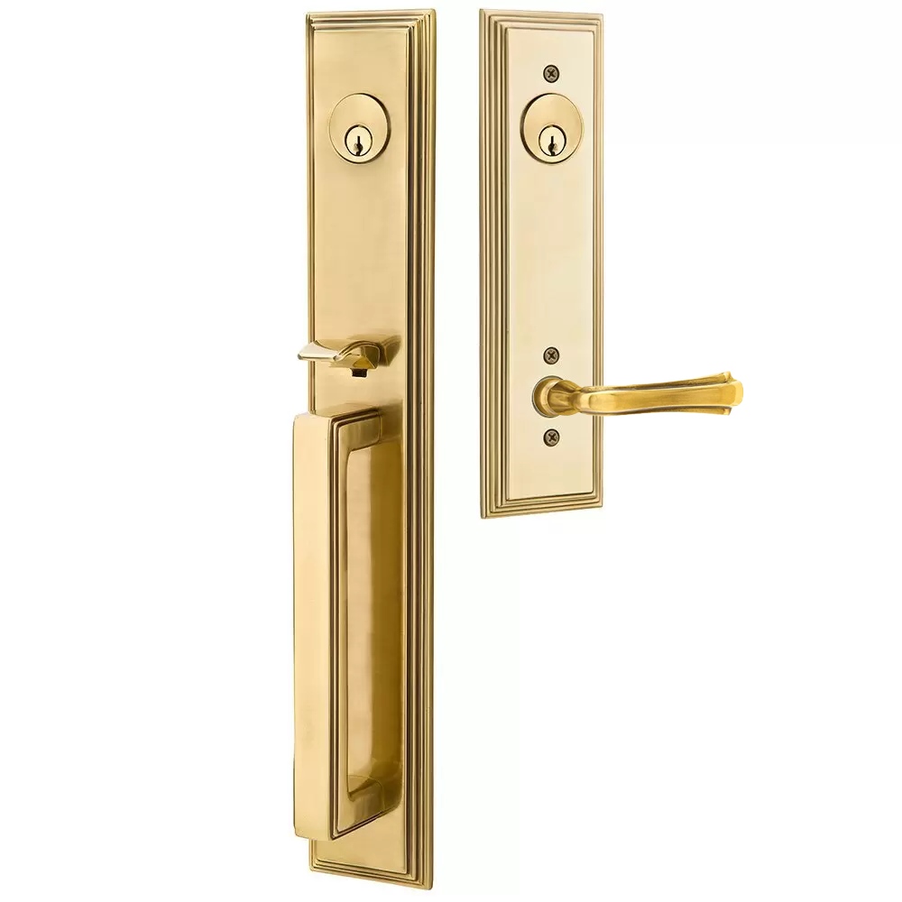 Emtek Melrose Tubular Entryset Full Length with Wembley Lever