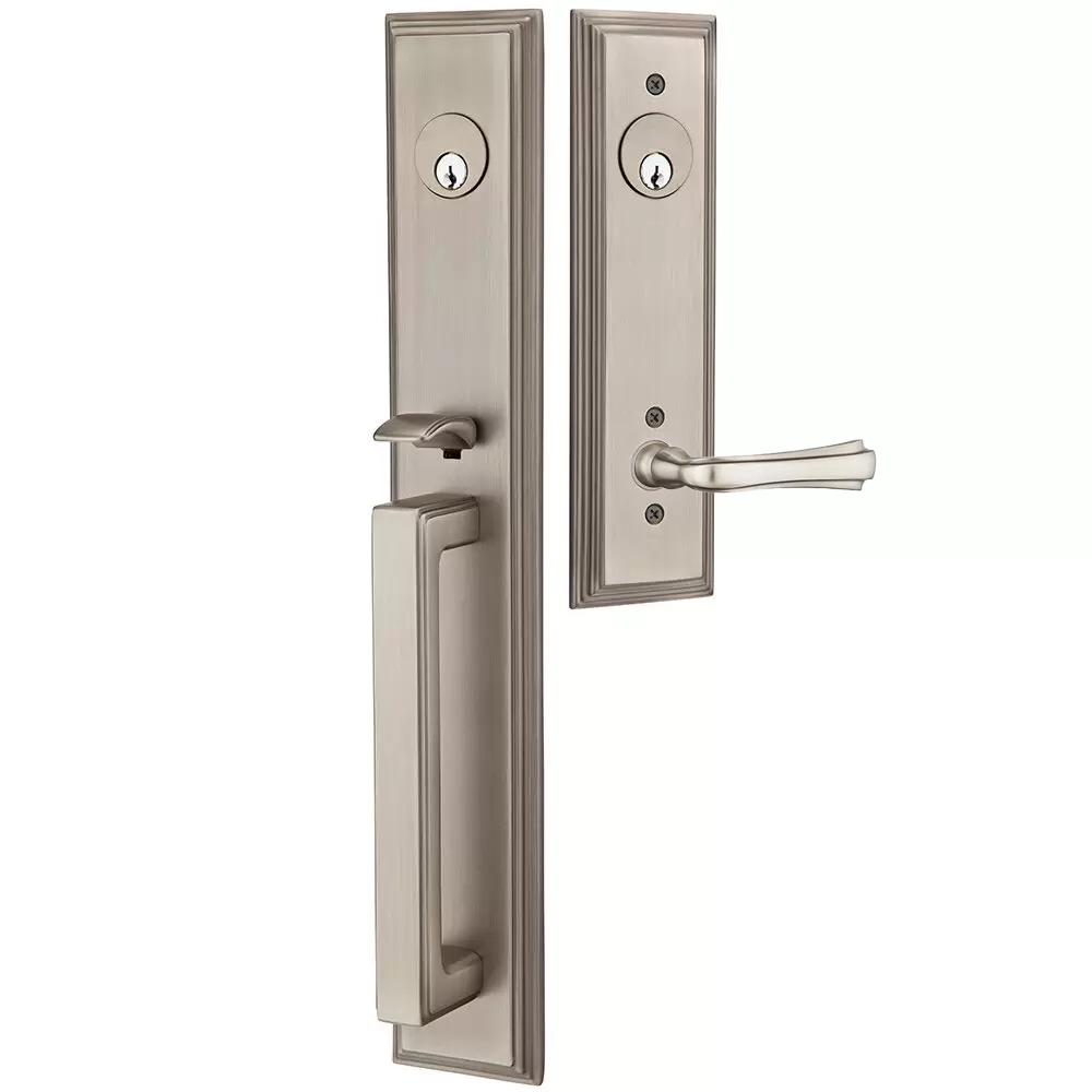 Emtek Melrose Tubular Entryset Full Length with Wembley Lever