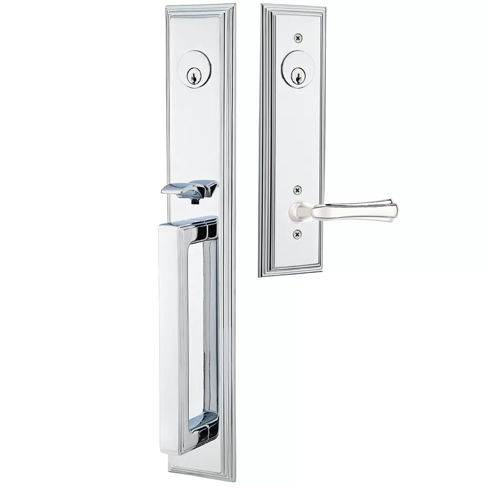 Emtek Melrose Tubular Entryset Full Length with Wembley Lever