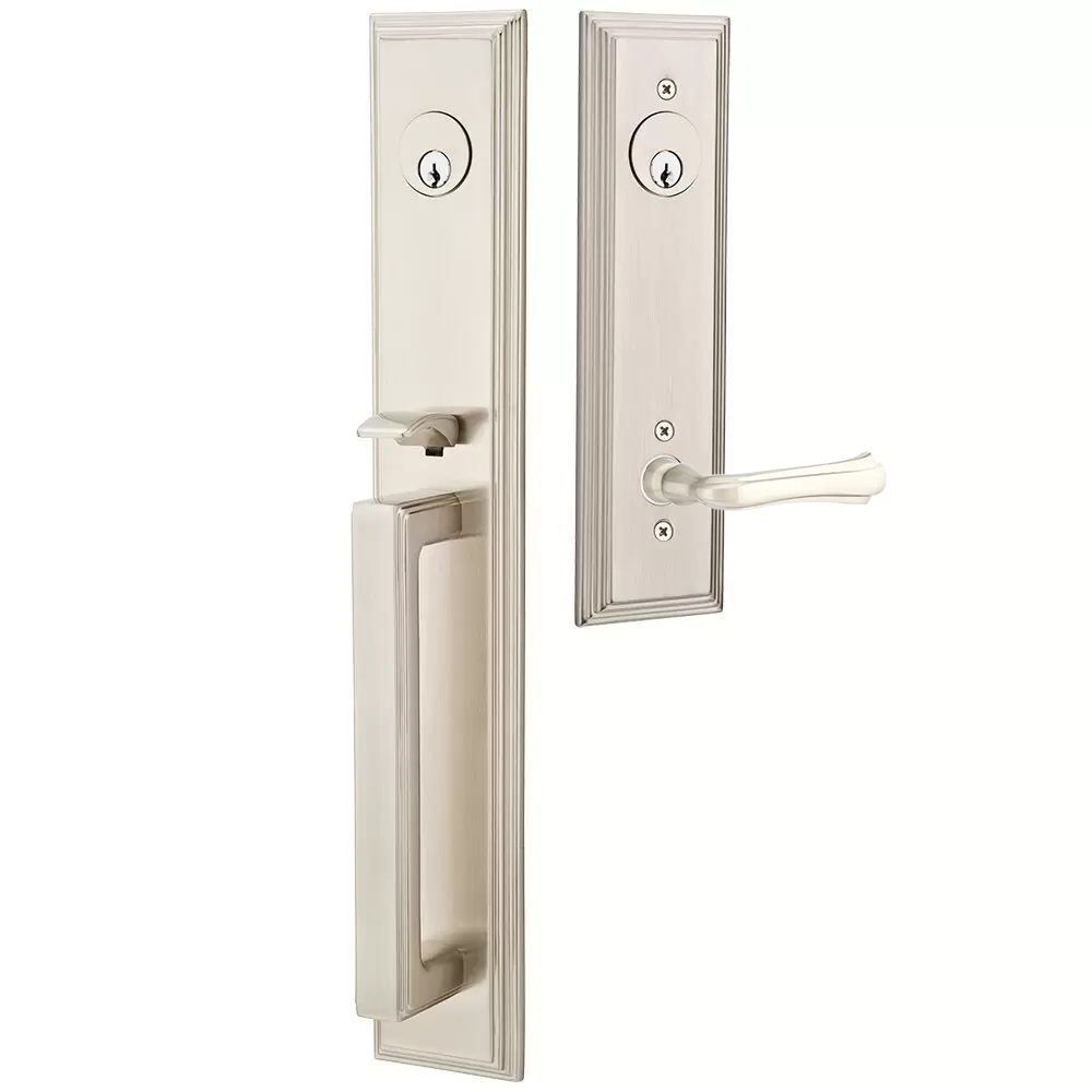 Emtek Melrose Tubular Entryset Full Length with Wembley Lever