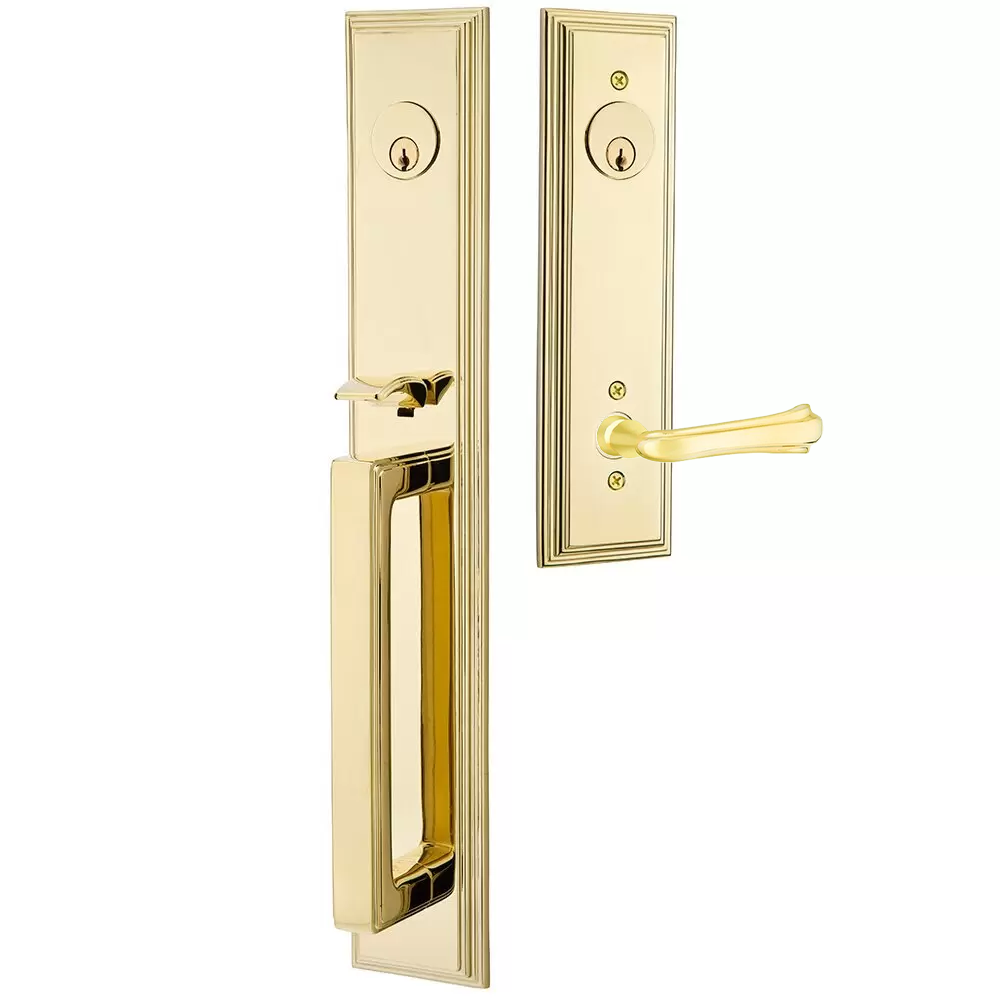 Emtek Melrose Tubular Entryset Full Length with Wembley Lever