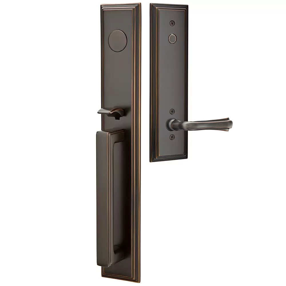 Emtek Melrose Tubular Entryset Full Length with Wembley Lever