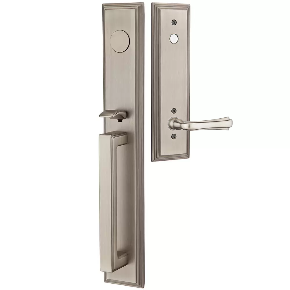 Emtek Melrose Tubular Entryset Full Length with Wembley Lever