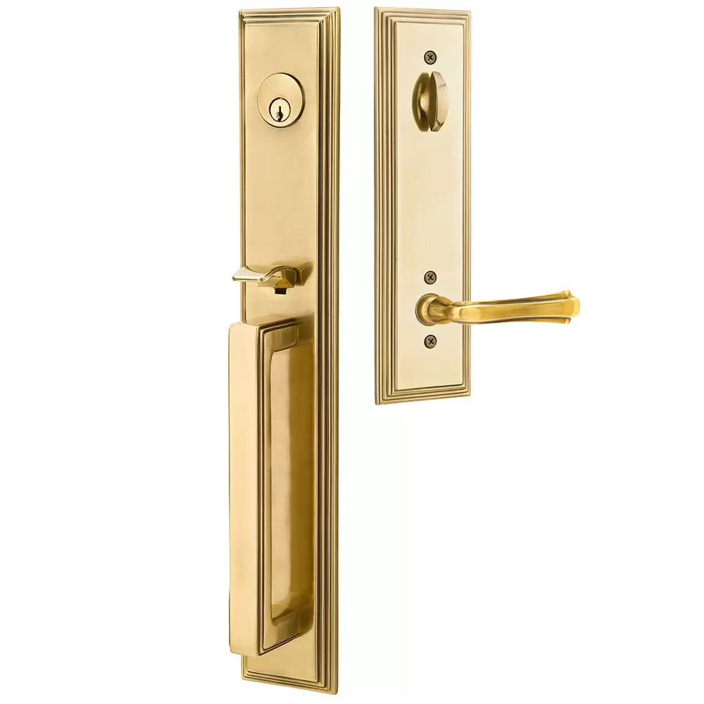 Emtek Melrose Tubular Entryset Full Length with Wembley Lever