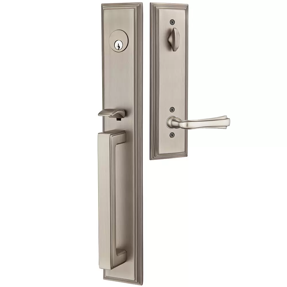 Emtek Melrose Tubular Entryset Full Length with Wembley Lever