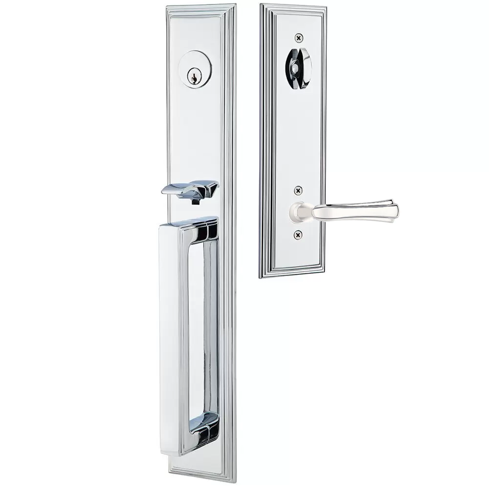 Emtek Melrose Tubular Entryset Full Length with Wembley Lever