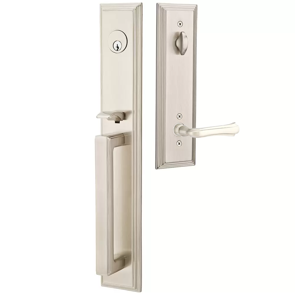 Emtek Melrose Tubular Entryset Full Length with Wembley Lever