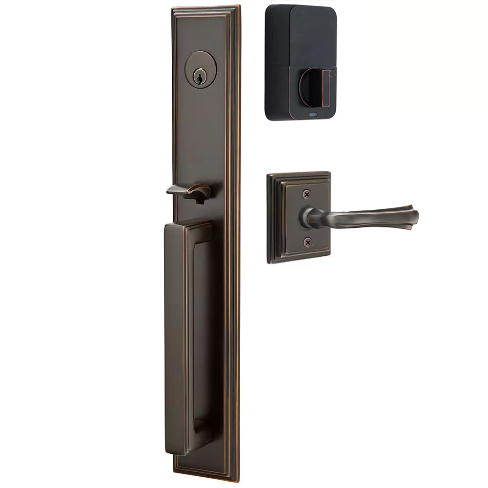 Emtek Melrose Tubular Entryset Full Length with Wembley Lever