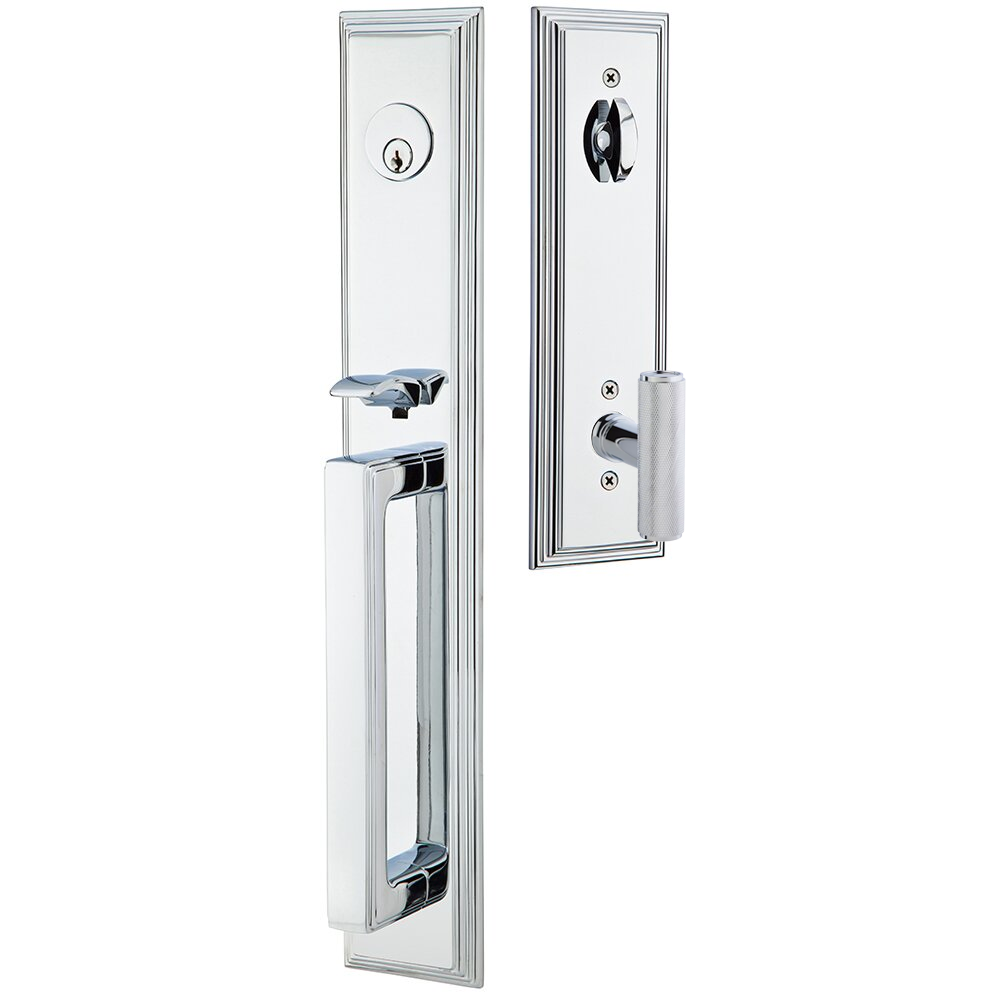 Emtek Melrose Tubular Entryset Full Length with Ace Knurled Knob