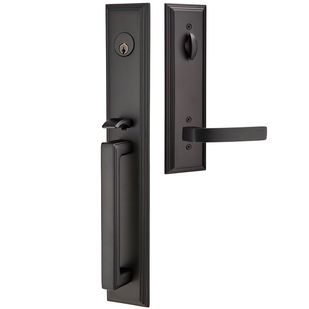 Emtek Melrose Tubular Entryset Full Length with Breslin Lever