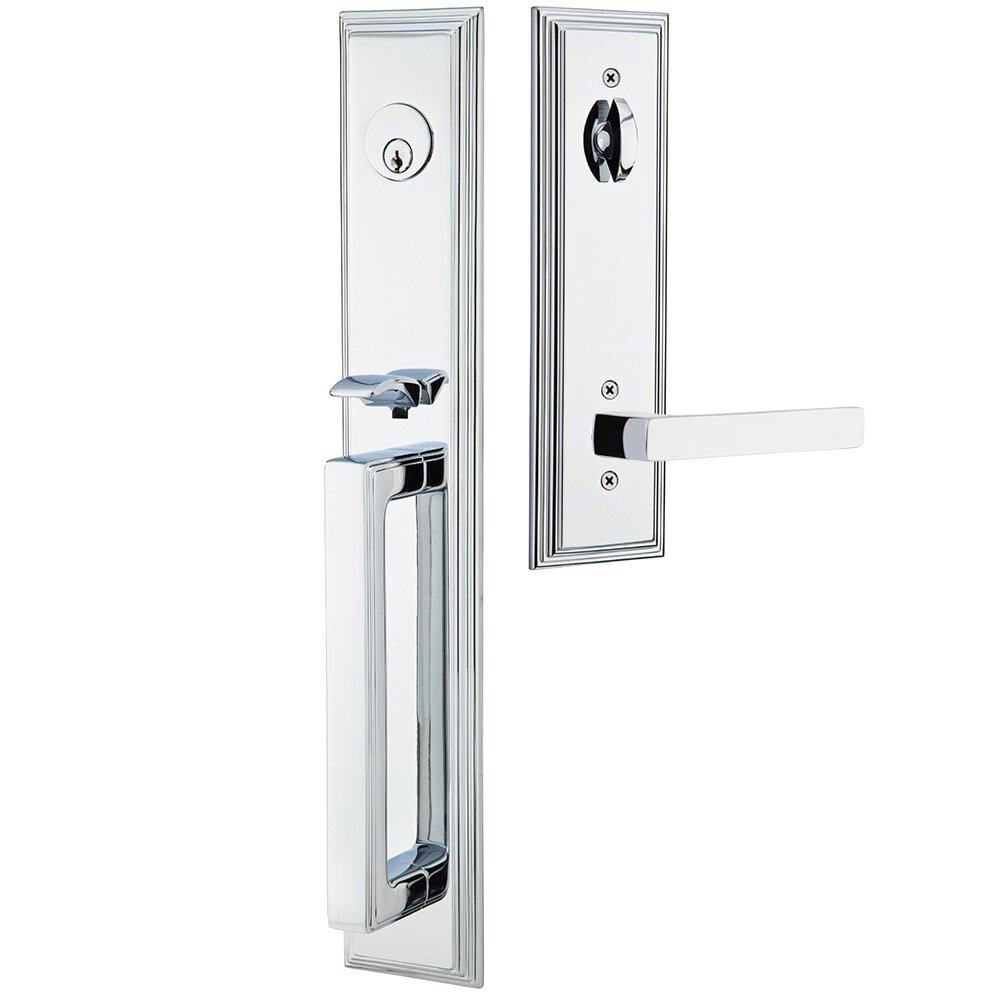 Emtek Melrose Tubular Entryset Full Length with Dumont Lever