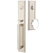 Emtek Melrose Tubular Entryset Full Length with Hampton Glass Knob