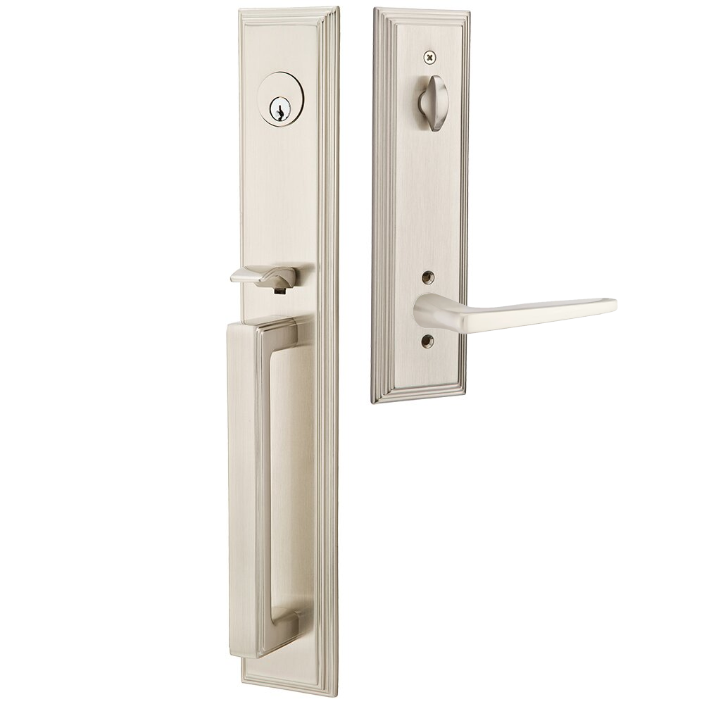 Emtek Melrose Tubular Entryset Full Length with Hermes Lever