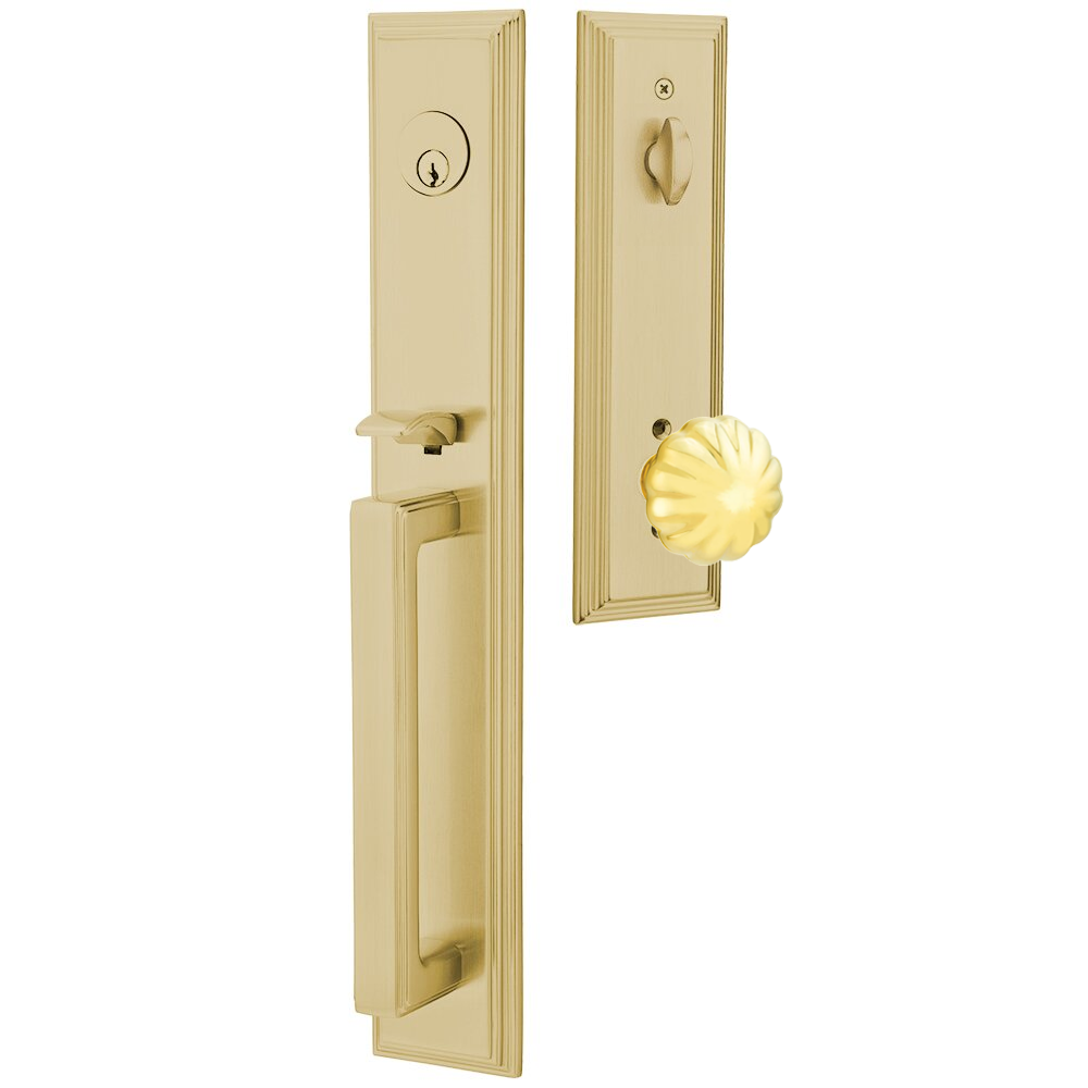 Emtek Melrose Tubular Entryset Full Length with Melon Knob