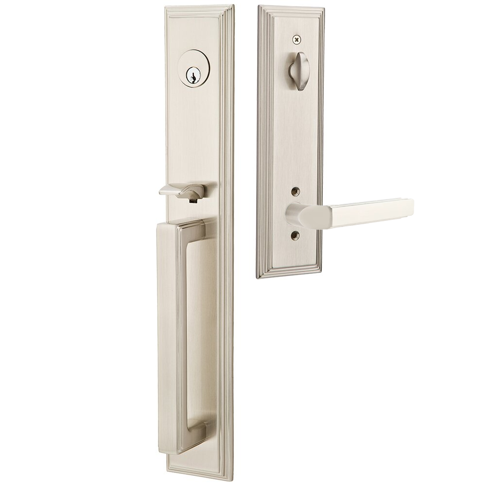 Emtek Melrose Tubular Entryset Full Length with Milano Lever