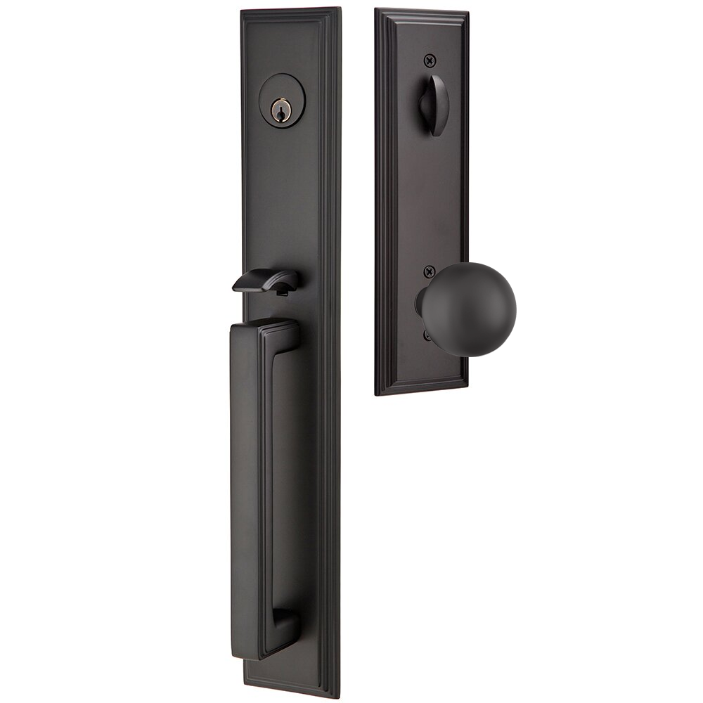 Emtek Melrose Tubular Entryset Full Length with Orb Knob