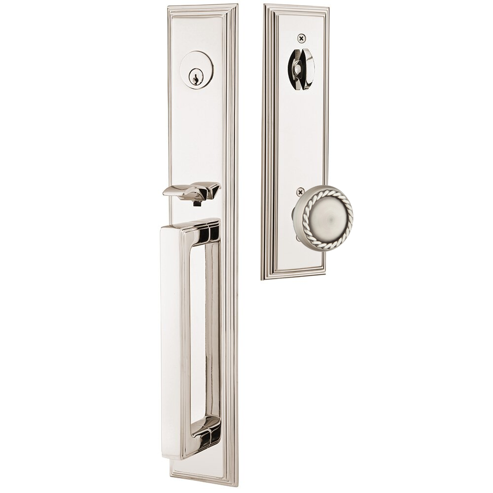 Emtek Melrose Tubular Entryset Full Length with Rope Knob