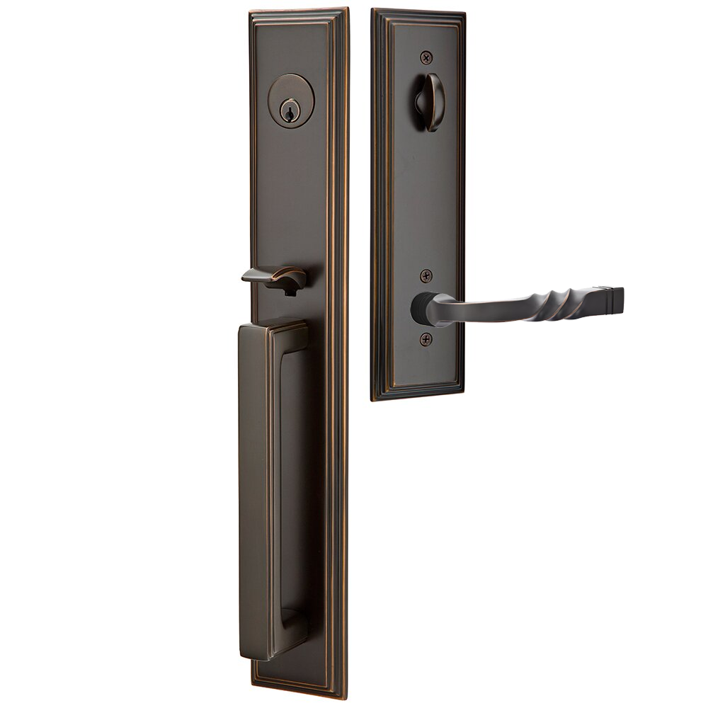 Emtek Melrose Tubular Entryset Full Length with Santa Fe Lever