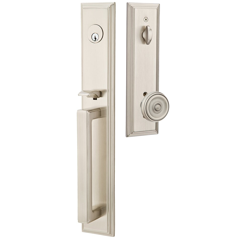 Emtek Melrose Tubular Entryset Full Length with Waverly Knob