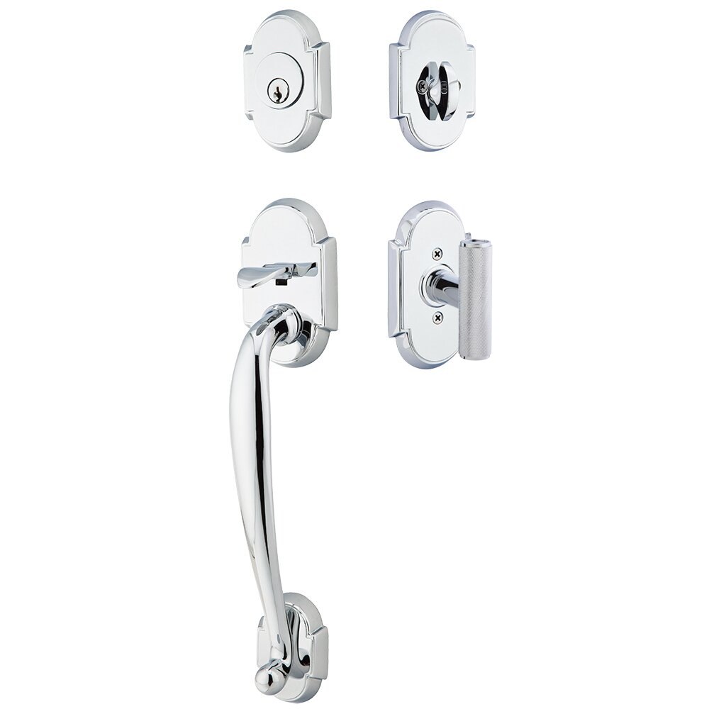 Emtek Nashville Tubular Entryset Sectional with Ace Knurled Knob