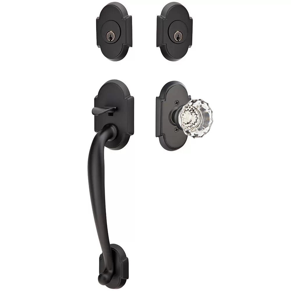 Emtek Nashville Tubular Entryset Sectional with Astoria Glass Knob