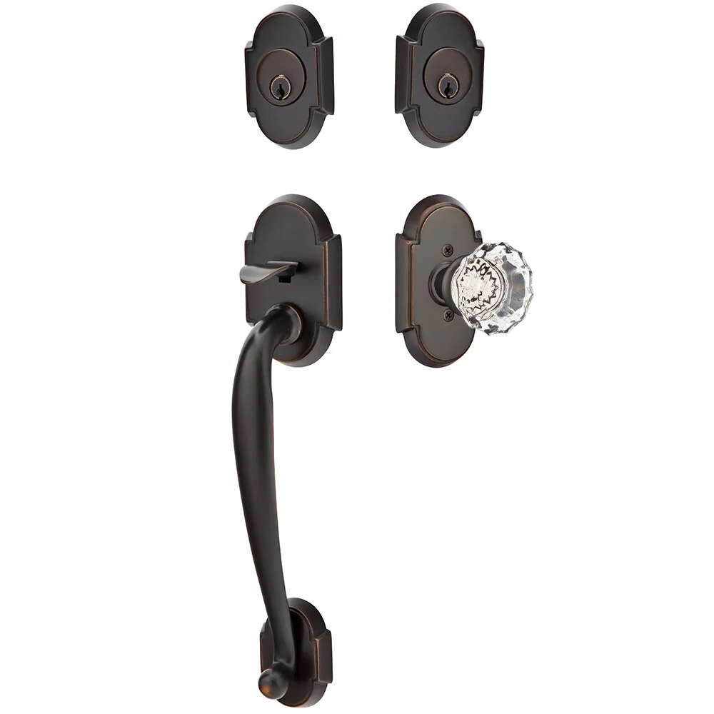 Emtek Nashville Tubular Entryset Sectional with Astoria Glass Knob