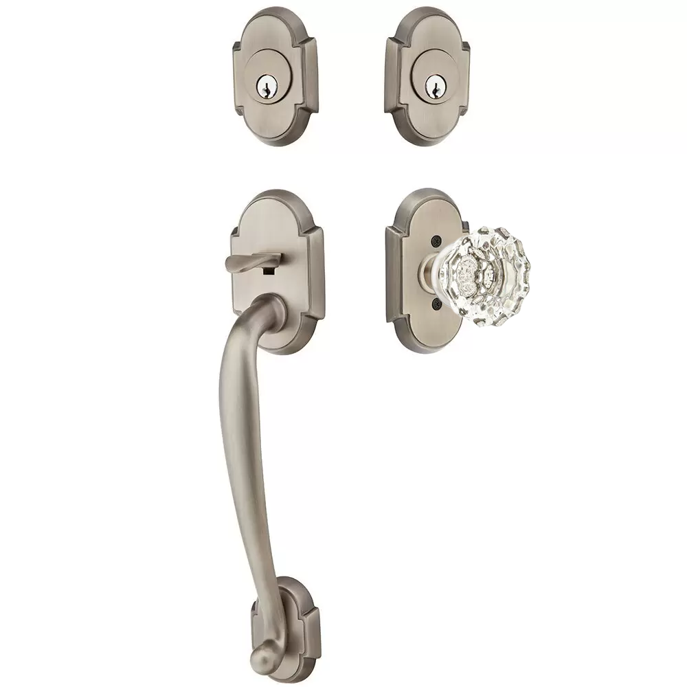 Emtek Nashville Tubular Entryset Sectional with Astoria Glass Knob