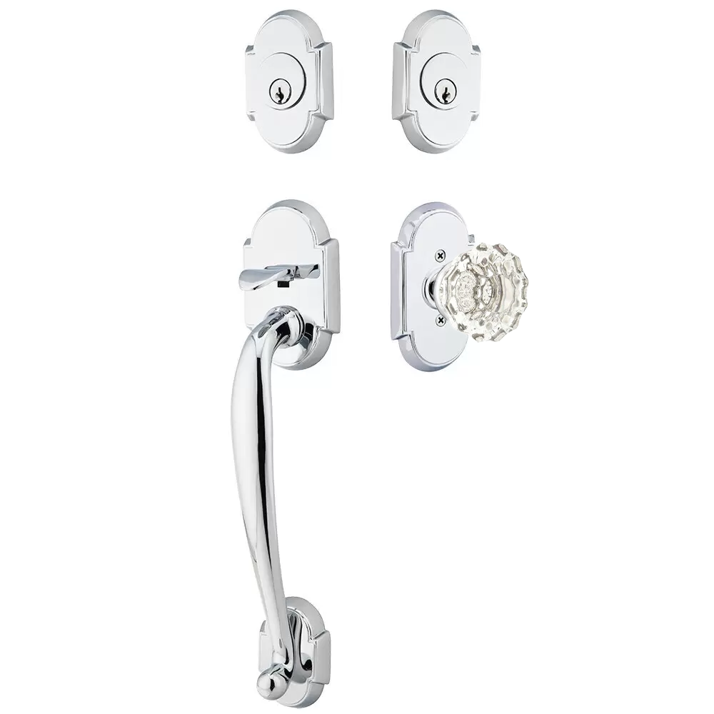 Emtek Nashville Tubular Entryset Sectional with Astoria Glass Knob