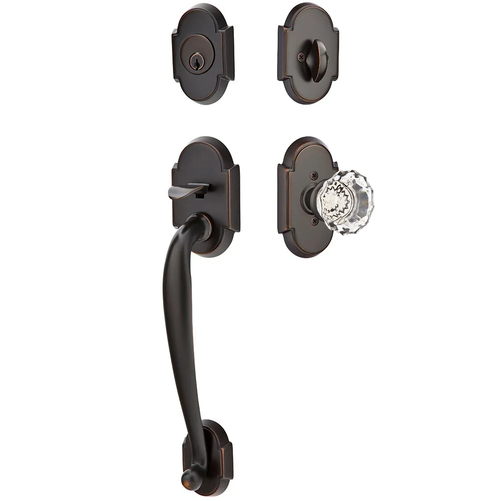 Emtek Nashville Tubular Entryset Sectional with Astoria Glass Knob