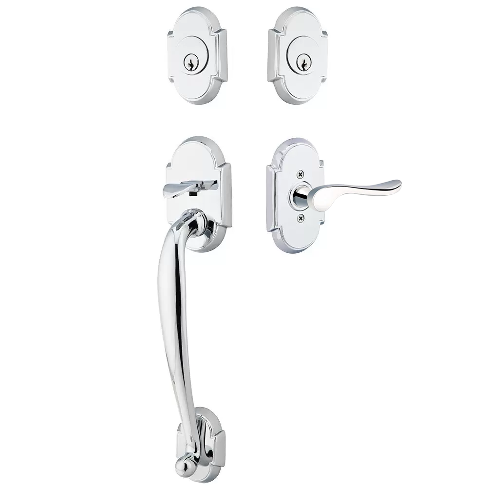 Emtek Nashville Tubular Entryset Sectional with Luzern Lever