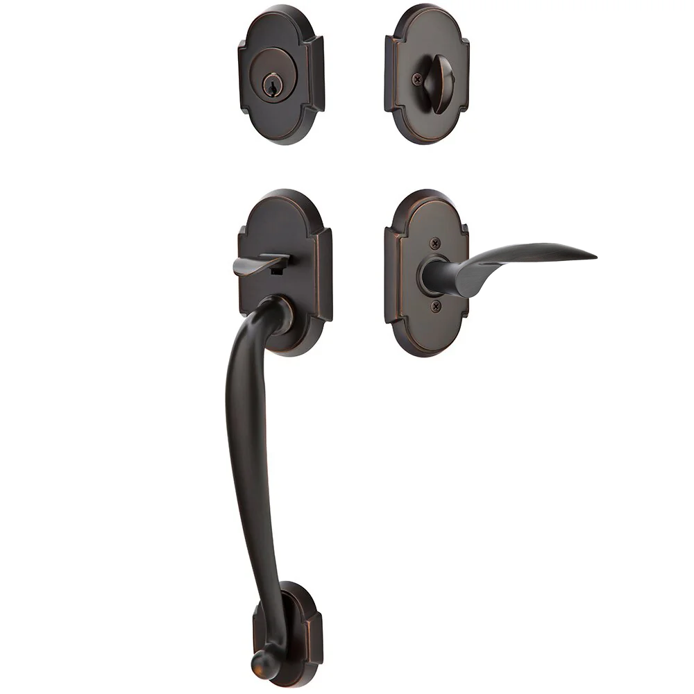 Emtek Nashville Tubular Entryset Sectional with Mercury Lever