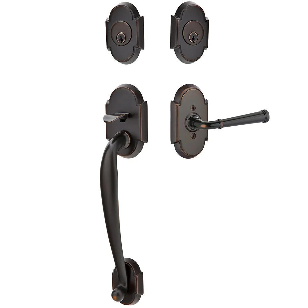 Emtek Nashville Tubular Entryset Sectional with Merrimack Lever