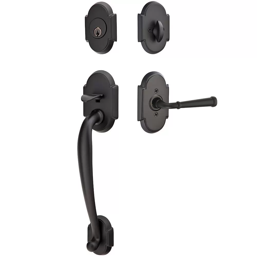 Emtek Nashville Tubular Entryset Sectional with Merrimack Lever