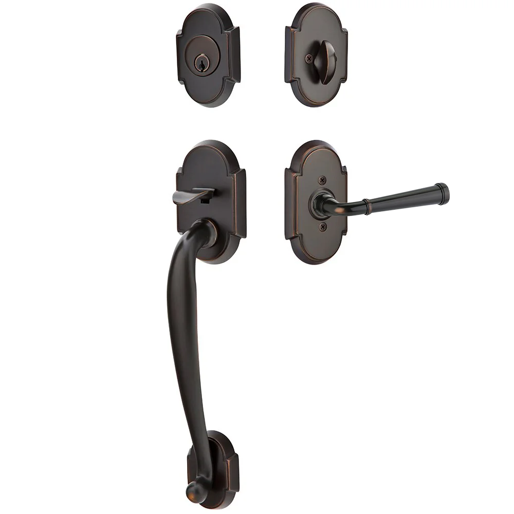 Emtek Nashville Tubular Entryset Sectional with Merrimack Lever