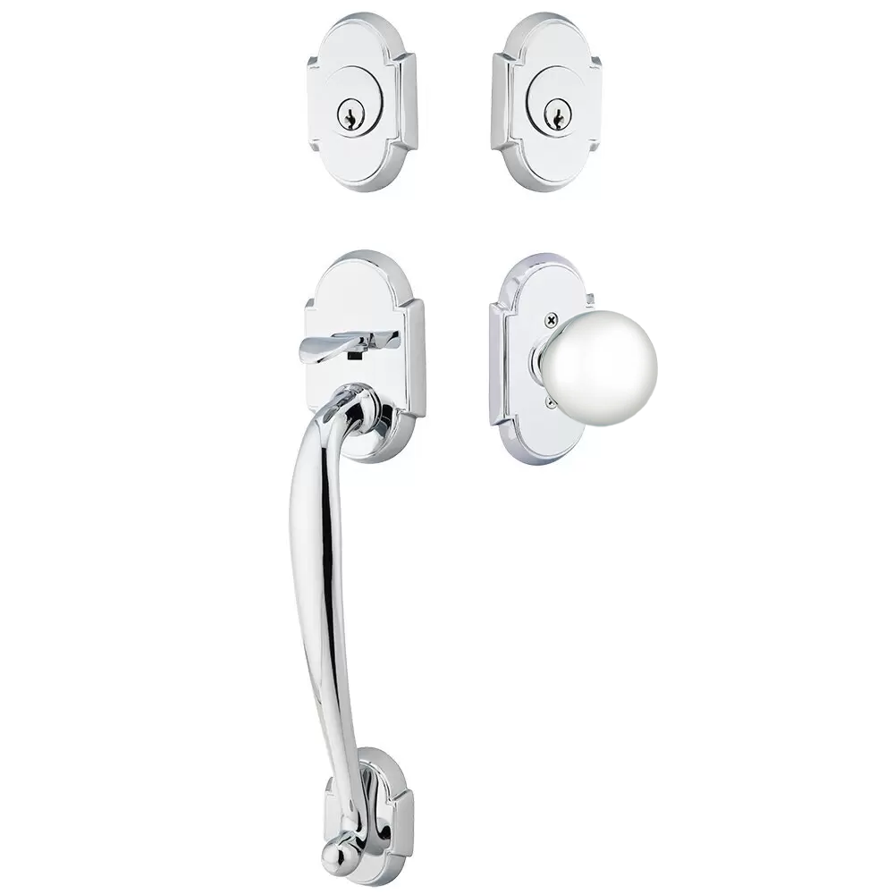 Emtek Nashville Tubular Entryset Sectional with Orb Knob