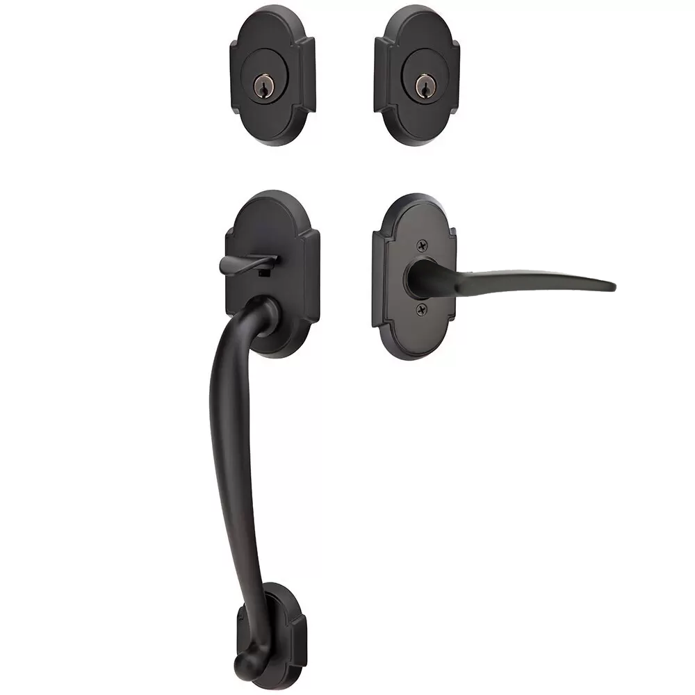Emtek Nashville Tubular Entryset Sectional with Poseidon Lever