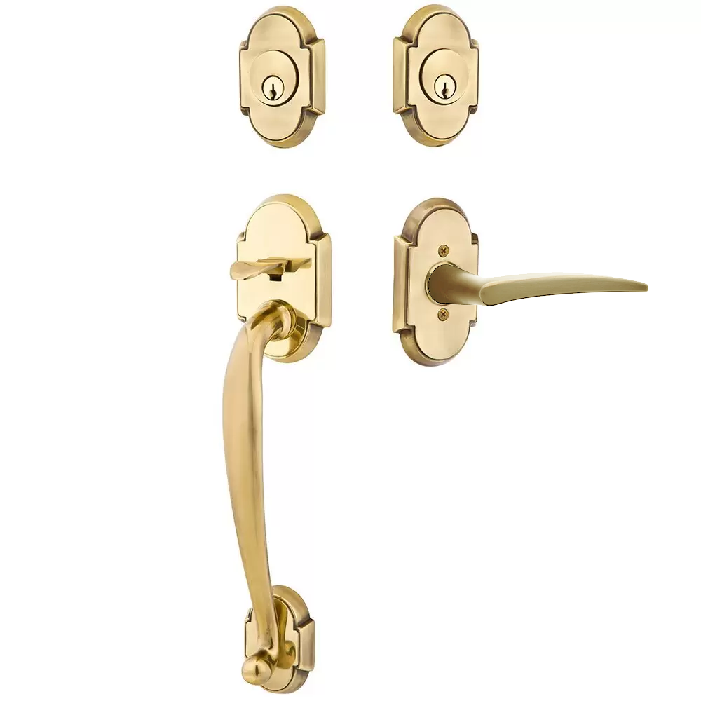 Emtek Nashville Tubular Entryset Sectional with Poseidon Lever