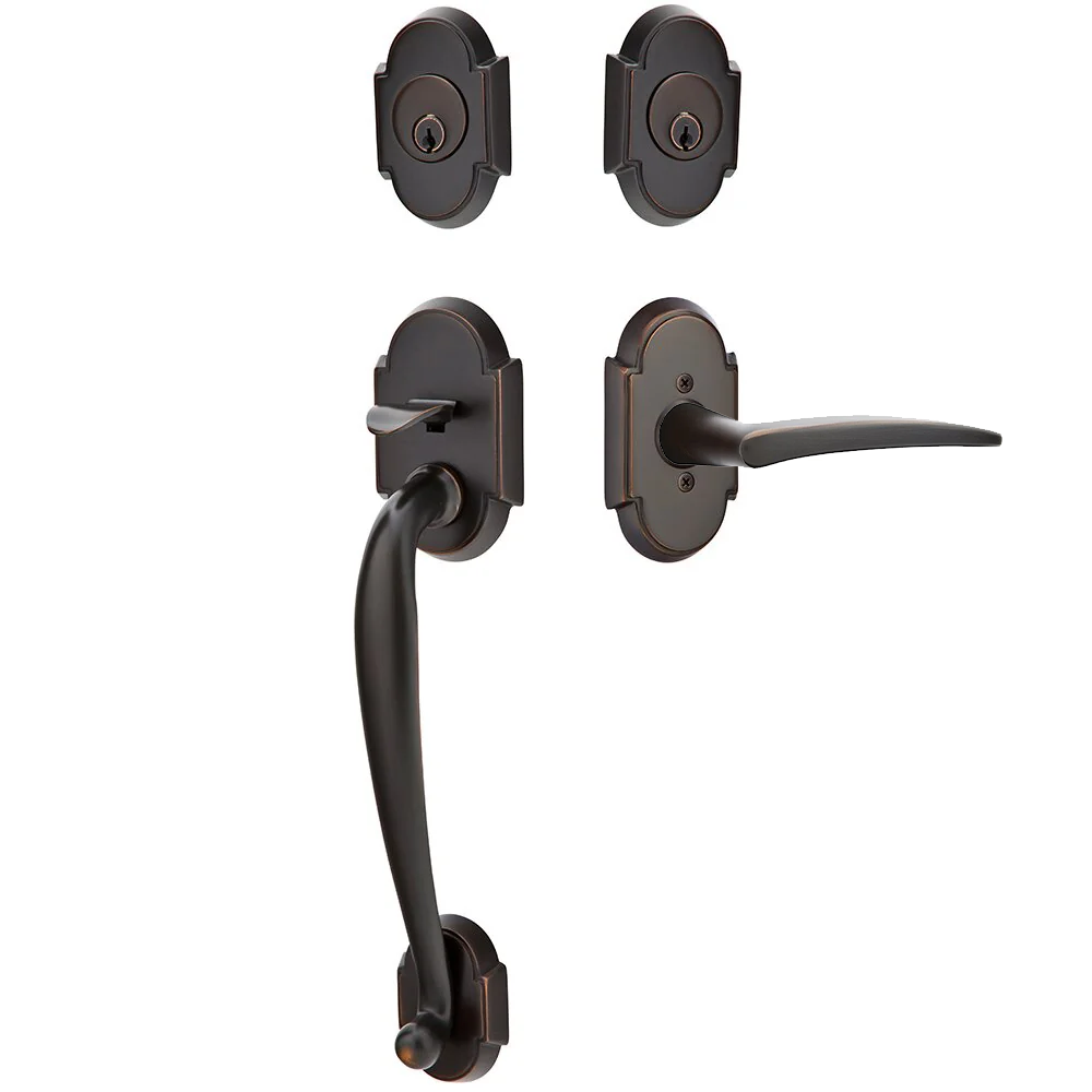 Emtek Nashville Tubular Entryset Sectional with Poseidon Lever
