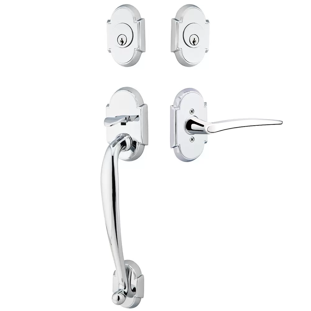Emtek Nashville Tubular Entryset Sectional with Poseidon Lever