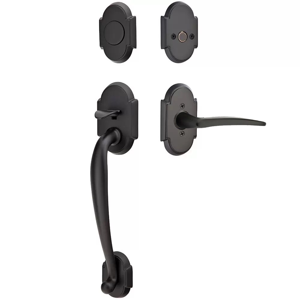 Emtek Nashville Tubular Entryset Sectional with Poseidon Lever