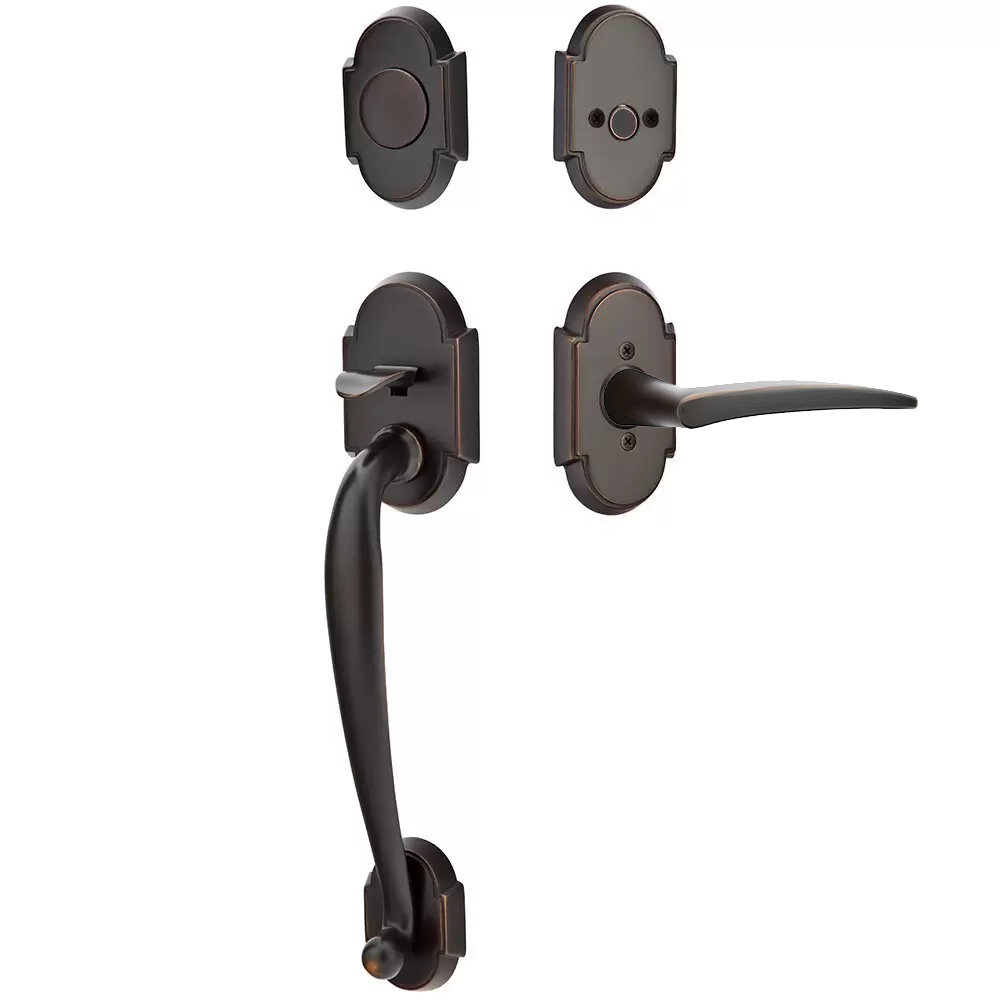 Emtek Nashville Tubular Entryset Sectional with Poseidon Lever