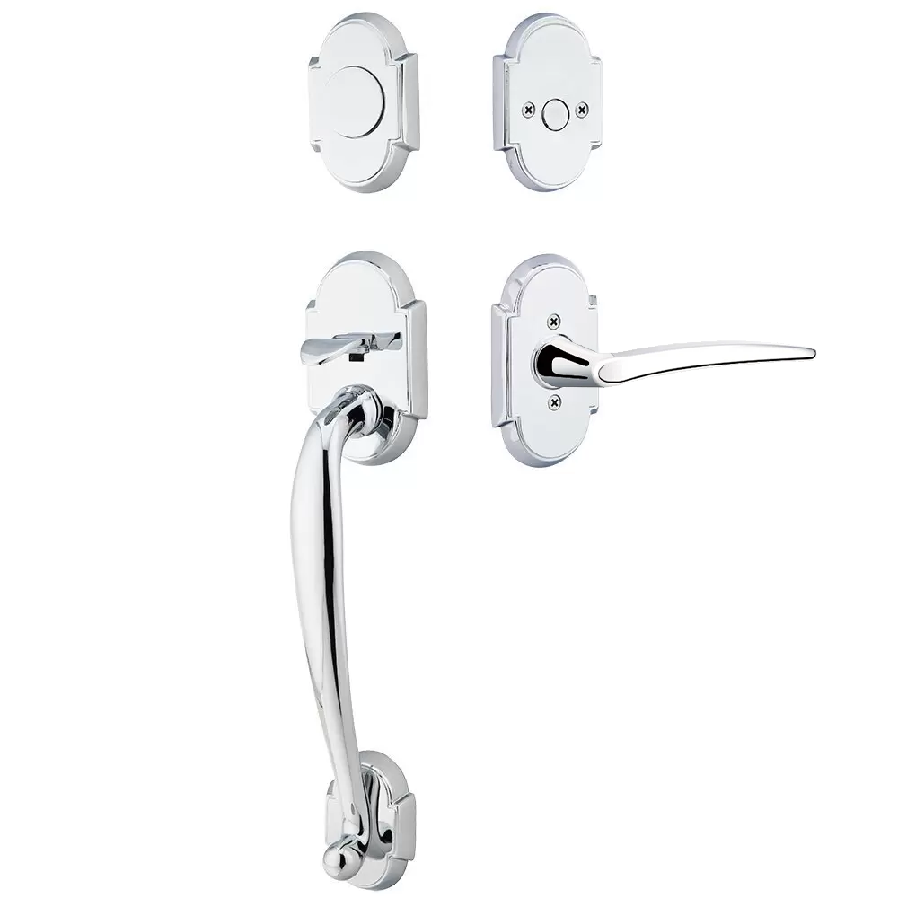 Emtek Nashville Tubular Entryset Sectional with Poseidon Lever