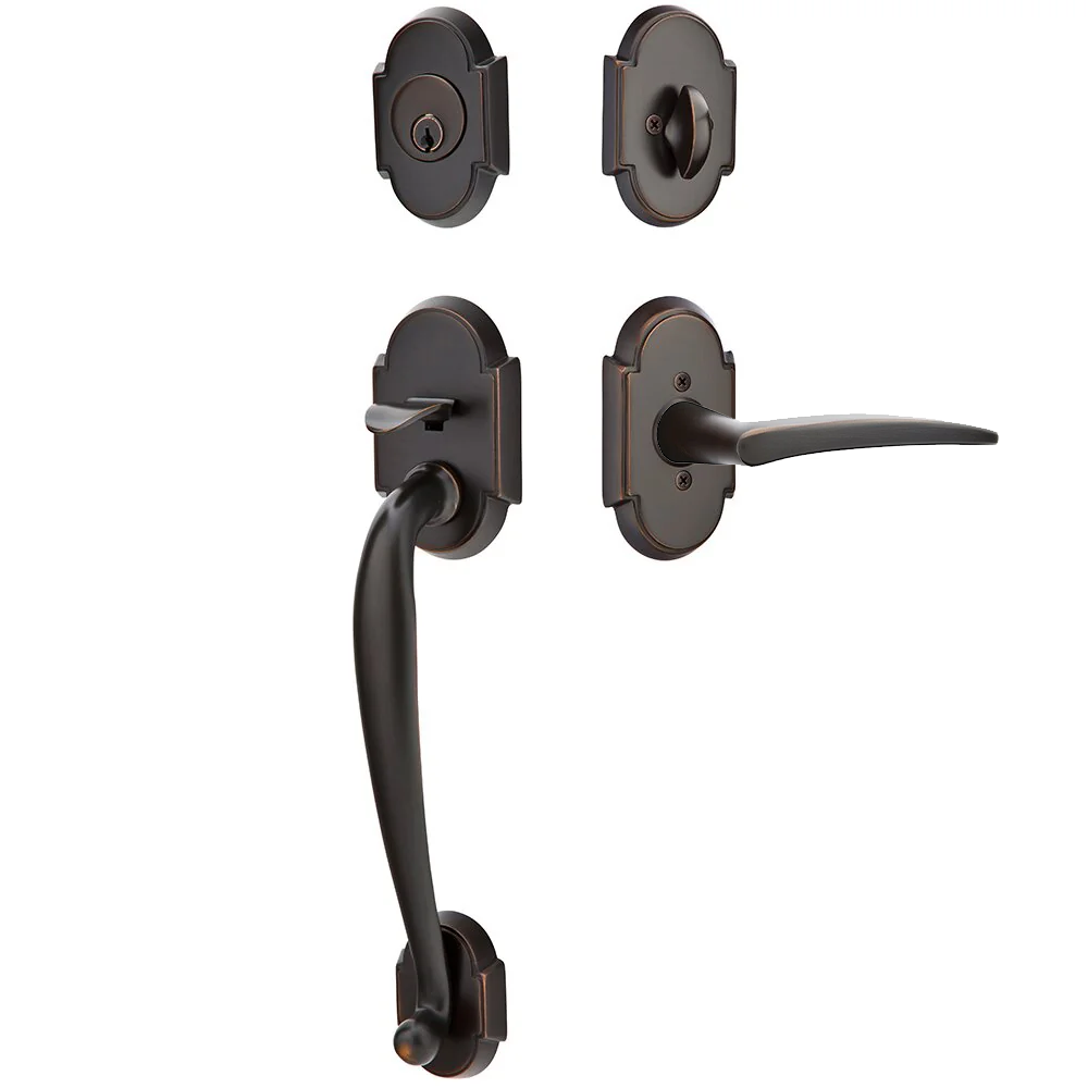 Emtek Nashville Tubular Entryset Sectional with Poseidon Lever