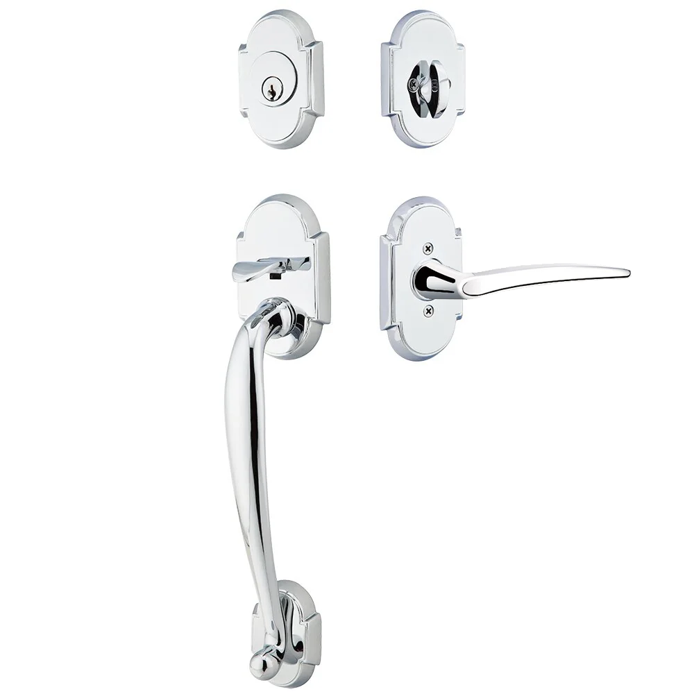 Emtek Nashville Tubular Entryset Sectional with Poseidon Lever