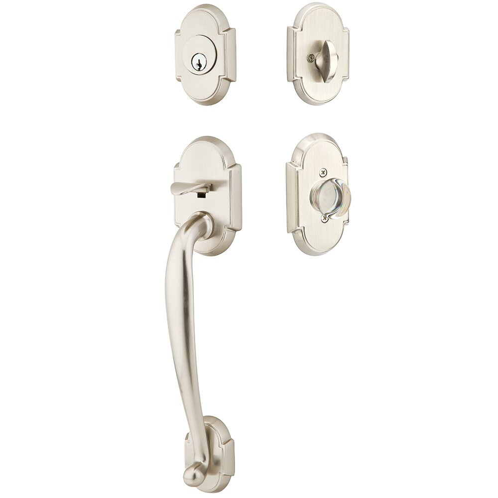 Emtek Nashville Tubular Entryset Sectional with Providence Glass Knob