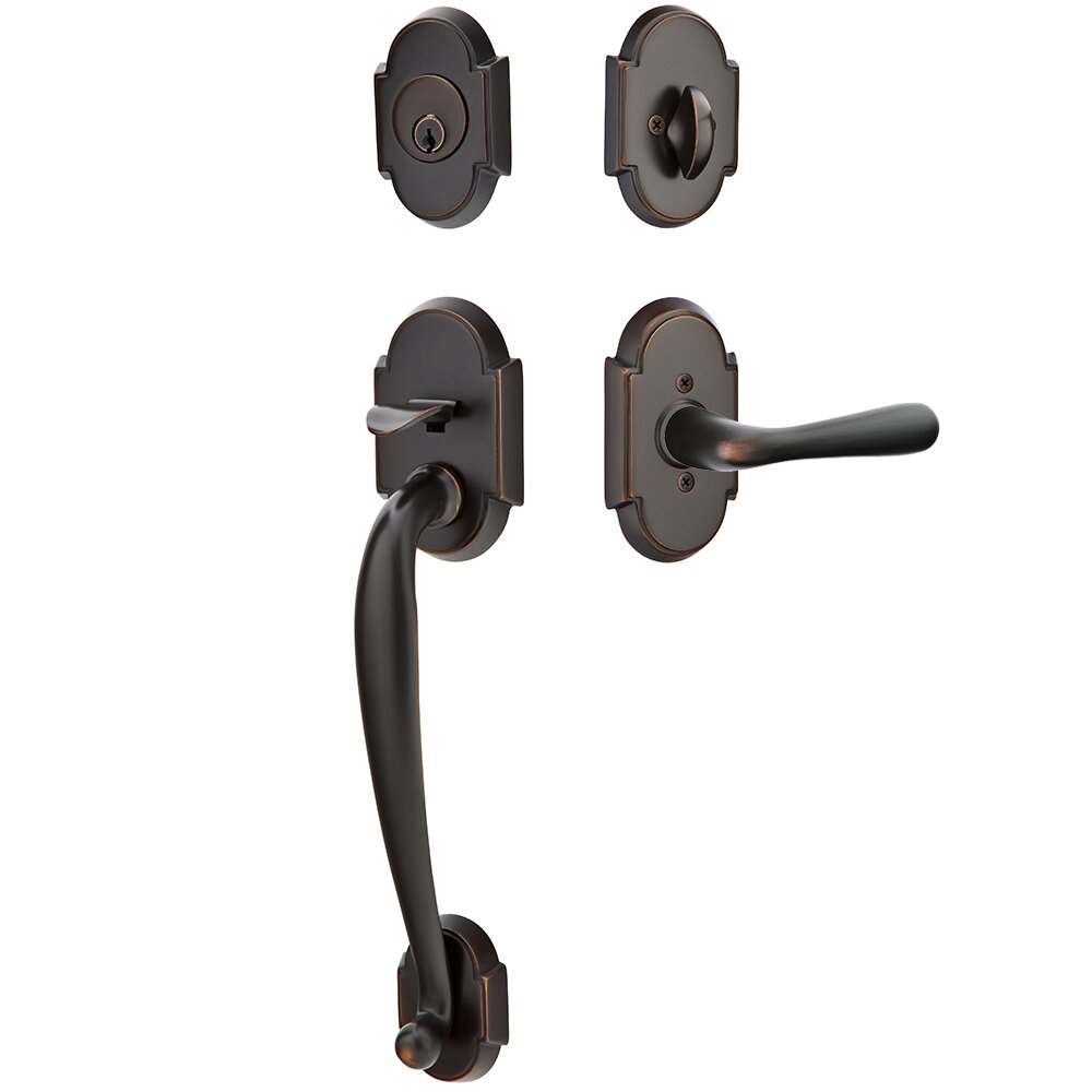 Emtek Nashville Tubular Entryset Sectional with Basel Lever