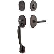 Emtek Nashville Tubular Entryset Sectional with Basel Lever