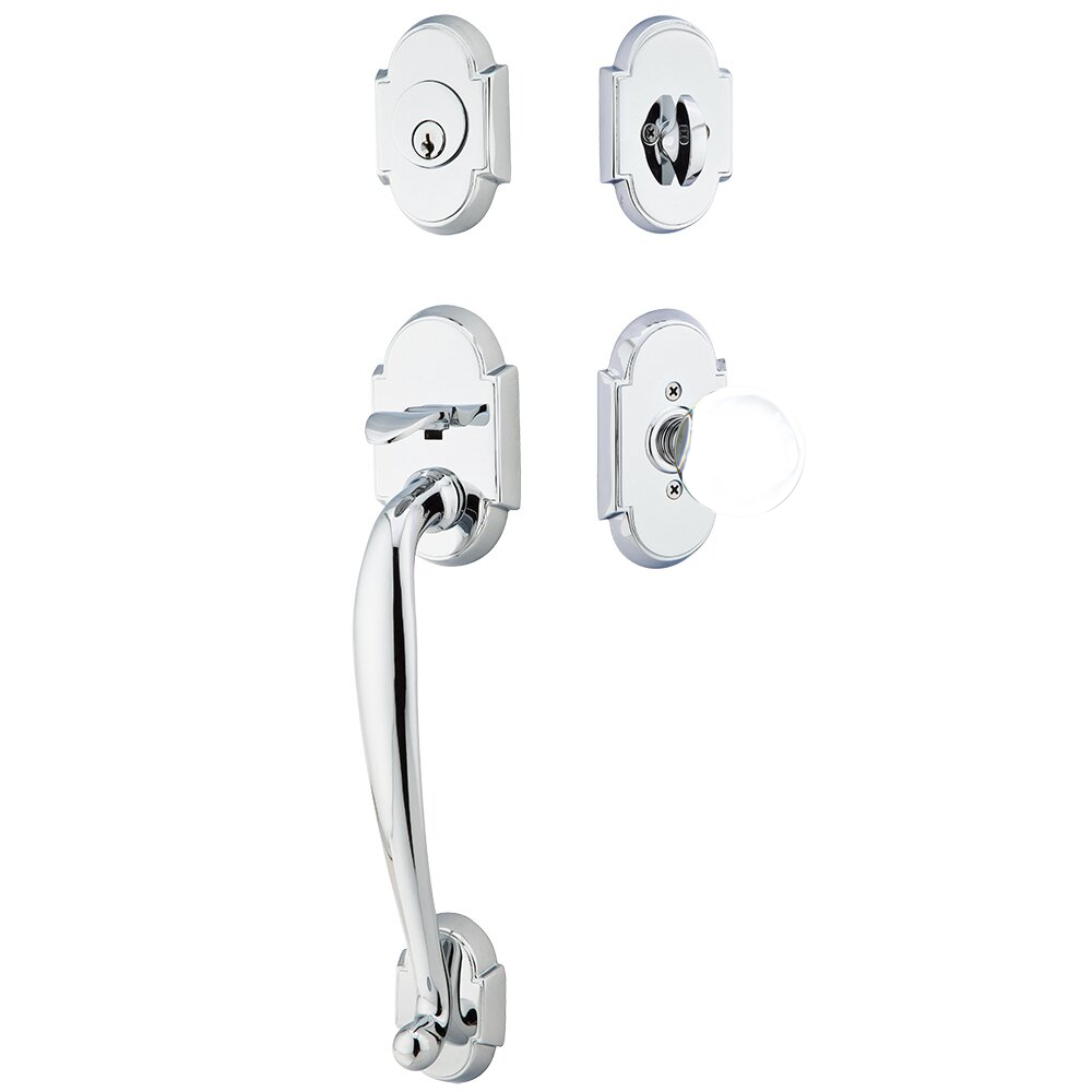 Emtek Nashville Tubular Entryset Sectional with Bristol Glass Knob