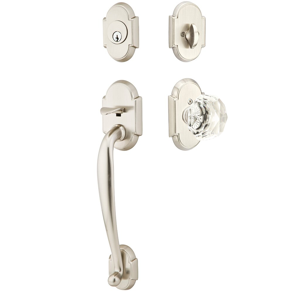 Emtek Nashville Tubular Entryset Sectional with Diamond Glass Knob