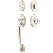 Emtek Nashville Tubular Entryset Sectional with Lowell Glass Knob